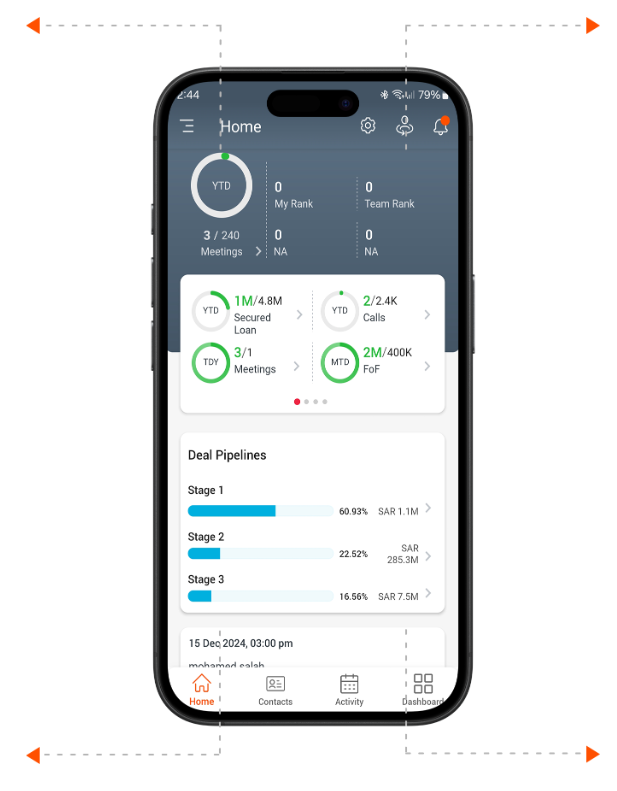 Home module with feature callout arrows